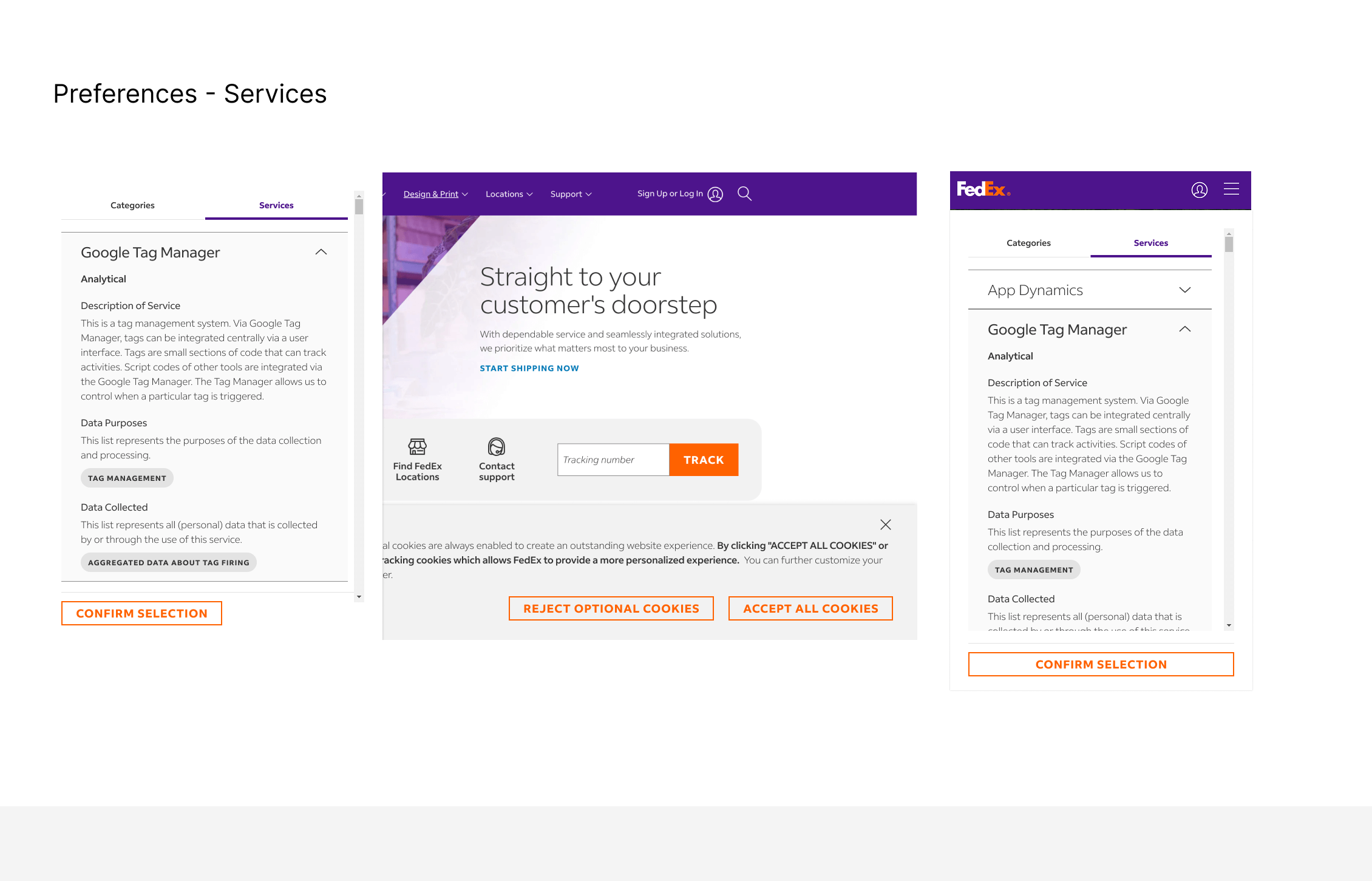 Cookie Preferences- Services